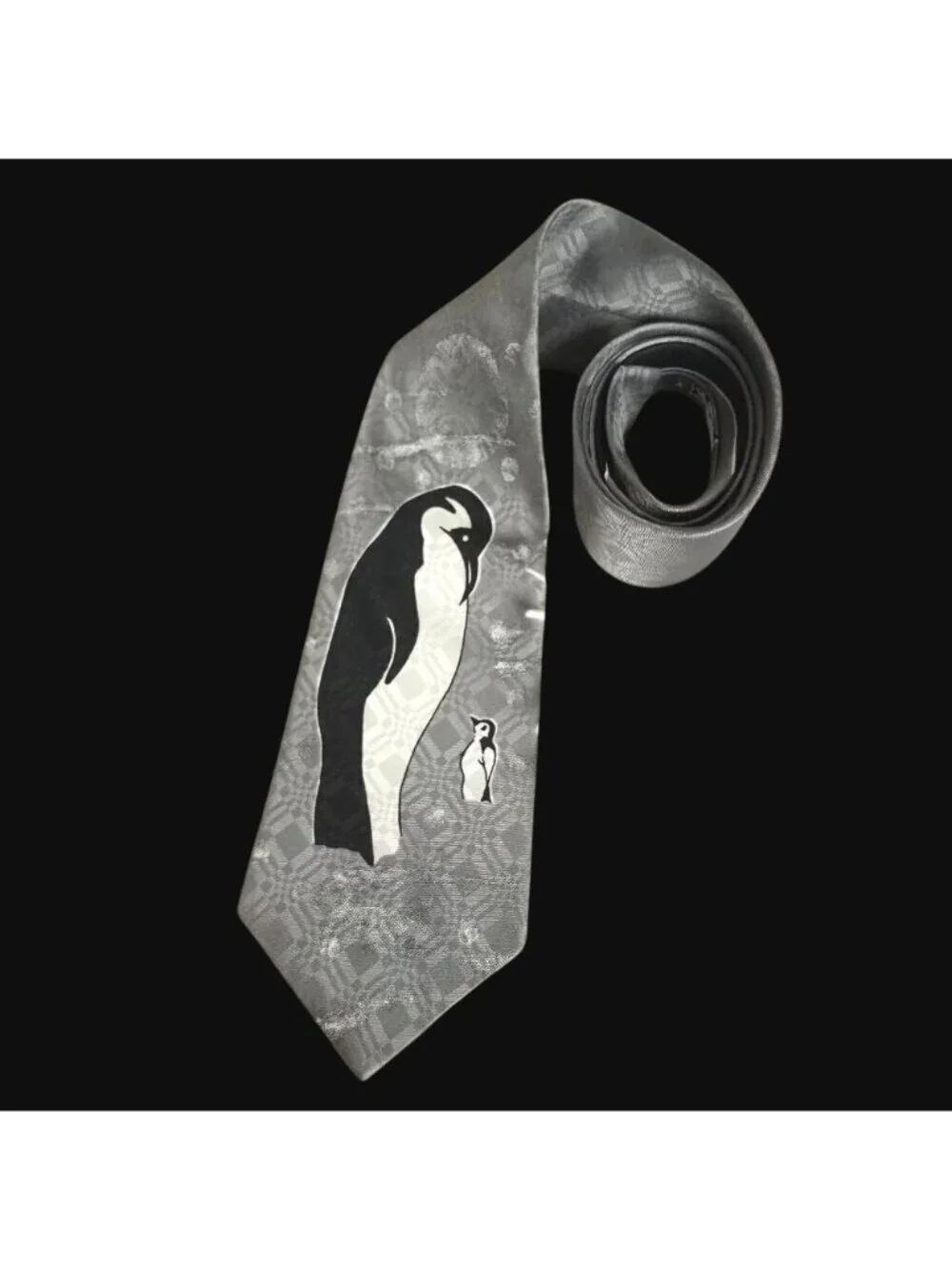 A. Rogers Men's Necktie Neck Tie Mother and Baby Snowy Winter Penguin